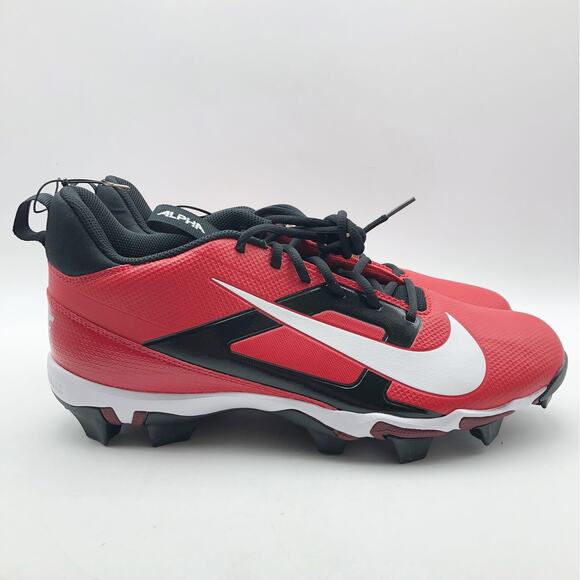 Nike Men's Alpha Menace 4 Shark Football Cleats Size 11 Red White NWOB - Picture 3 of 11